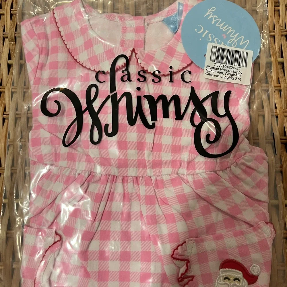 Pink Gingham Toddler Outfit with Bow - Picture 2 of 2
